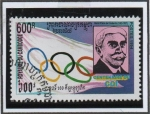 Stamps Cambodia -  Centenario d' Comité Olímpico: Baron d' Coubertin