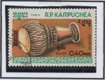 Stamps Cambodia -  Instrumentos Musicales: Skor drum