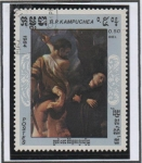 Stamps Cambodia -  Pimturas d' Correggio: Martyrdom