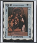 Stamps Cambodia -  Pimturas d' Correggio: Mystic Marriage