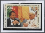 Sellos de Africa - Camer�n -  Pres. Biya y Juan Pablo II