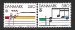 Stamps : Europe : Denmark :  773-774 - Año Europeo de la Música