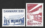 Stamps : Europe : Denmark :  837-838 - Arquitectura Moderna