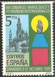 Stamps Spain -  2543 - VIII congreso mariologico y XV mariano internacional en zaragoza, basilica y ntra. sra. del p