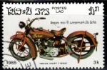 Stamps Laos -  Centenario de la motocicleta(Jefe indio. 1930).