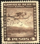 Stamps Chile -  Acuaplano en vuelo.