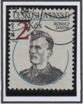 Stamps Czechoslovakia -   Heroes d' l' Resistencia : Rudolf Jasiok