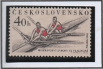 Stamps Czechoslovakia -  Deportes: Canoa