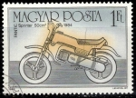 Stamps Hungary -  Centenario de la motocicleta(Fantic Sprinter, 1984).