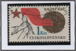 Stamps Czechoslovakia -  Hands holding Banner