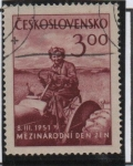 Stamps Czechoslovakia -  Mujer Con Tractor