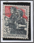 Stamps Czechoslovakia -  Hombre y Mujer con Bandera