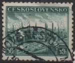 Stamps Czechoslovakia -  Vista d' Pilsen