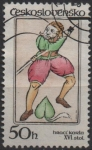 Stamps Czechoslovakia -  Cartas. Jack d' espadas