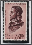 Stamps Chile -  alonso d' Ercilla