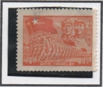 Stamps China -  Chu Ten, Mao Tropas con banderas