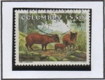 Sellos de America - Colombia -  Venado Conejo