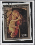 Stamps Republic of the Congo -  Pinturas: Virgen y Niño, d' Botticelli