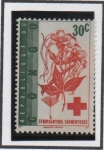 Stamps Democratic Republic of the Congo -  Flores y Cruz Roja: Strophanthus Sarmentosus