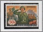 Sellos de Asia - Corea del norte -  50 aniv. d' Ejercito Popular