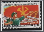 Stamps North Korea -  Trabajador sosteniendo Libros