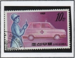 Stamps North Korea -  Enfermera y Ambulancia