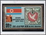 Stamps North Korea -  TEMBAL'83: emblema,Bandera d' l' RPDC