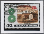 Stamps North Korea -  80 cumpleaños d' Kim II Sung: Ruedas dentadas, Taean