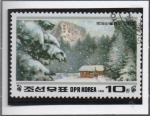 Stamps North Korea -  50 Cumpleaños d' Kim Jong II: Lugar d' nacimiento monte Paektu