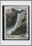 Stamps North Korea -  Turismo: Cascada Kuryong