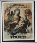 Stamps North Korea -  Pinturas d' Correggio: Madona y niño