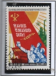 Stamps North Korea -  Congreso d' partido d' trabajadores d' Corea: Manifestates con Banderas y libros