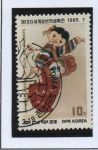 Stamps North Korea -  Festival d' Estudiantes: Chica