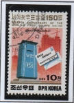 Stamps North Korea -  LONDON '90: Cartas y buzón d' correos