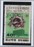 Sellos de Asia - Corea del norte -  LONDON '90: UPU emblema y sede d' Berna