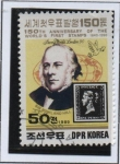 Stamps North Korea -  LONDON '90 Sir Rowland Hill y Penny negro