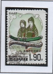 Stamps North Korea -  Trajes Tradicionales: Espada d' Plata