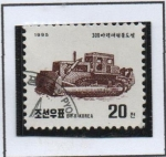 Stamps North Korea -  Maquinaria: Bulldozer