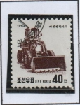 Stamps North Korea -  Pala cargadora d' Ruedas