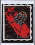 Stamps North Korea -  Dia d' vuelo Espacial: Satélite d' comunicaciones