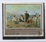 Stamps North Korea -  Actividades Revolucionarias d' Kim II Sung: Con los Campesinos d' l' Ladera