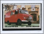 Stamps North Korea -  Veiculos d' Bomberos: German Fire engine