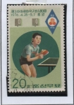 Sellos de Asia - Corea del norte -  Campeonatos d' tenis d' mesa. Jugadora