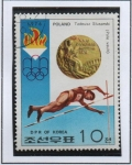 Stamps North Korea -  Ganadores, 21 d' Montreal: Oro Salto con Pértica Tadeusz Slusarski