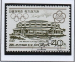 Stamps North Korea -  Complejo deportivo Chongchun Street: Gimnasio d Pesas