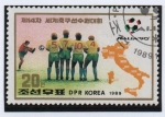 Stamps North Korea -  Campeonato Mundial de Futbol Italia'90 Lanzamiento d' falta