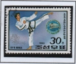 Stamps North Korea -  Campeonato Mundial d' Taekwondo: Patada Lateral