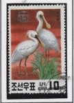 Stamps North Korea -  Aves Amenazadas: Espatula d' cara negra