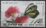 Sellos de Asia - Corea del norte -  Mariposas y Flores: Sita Parantica y Celosia