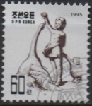 Stamps North Korea -  Esculturas d' Niños. Chica y Gansos